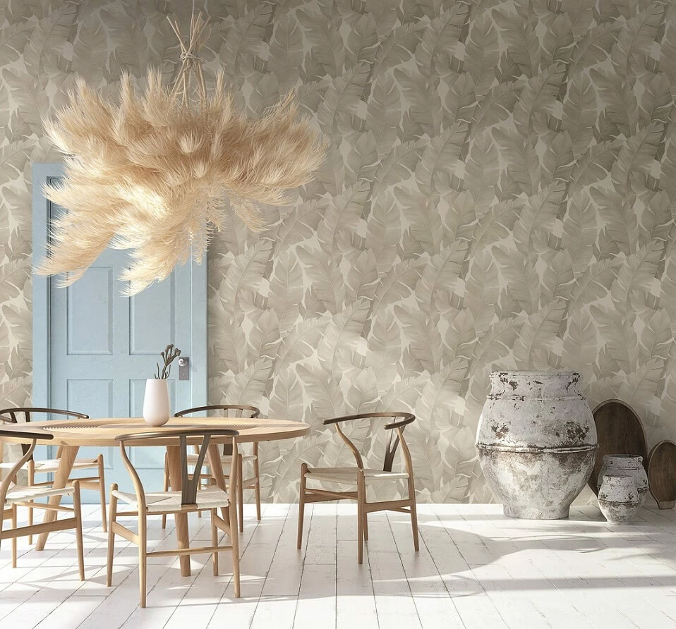 Tapete Vlies Bananenblätter Beige Creme Metallic 31625 5 Tapete Vlies Bananenblätter Beige Creme Metallic 31625 – Bild 3