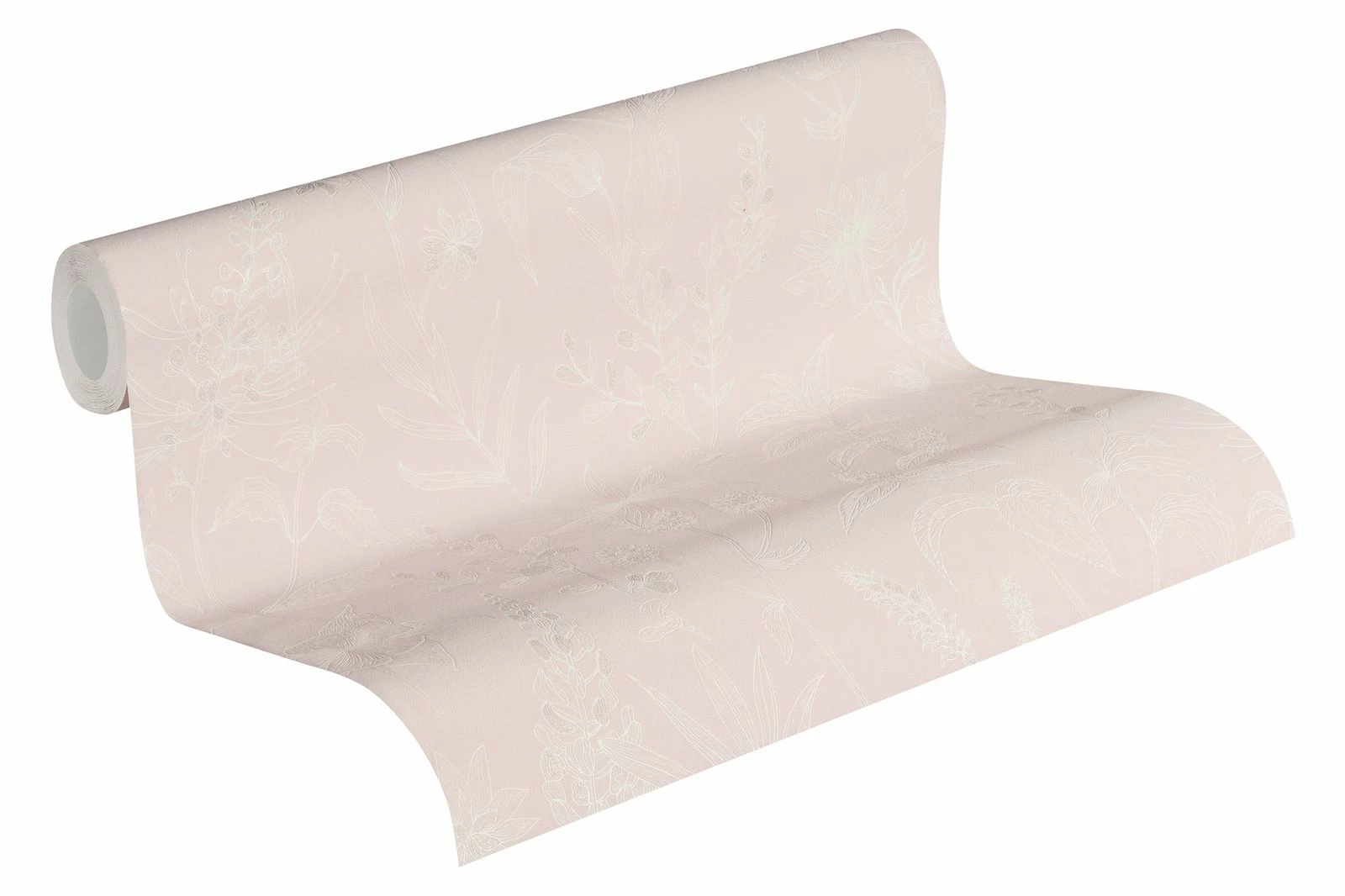 Tapete Vlies Blätter Rosa Weiß Glitzer Jette 37363-3 3 Tapete Vlies Blätter Rosa Weiß Glitzer Jette 37363-3