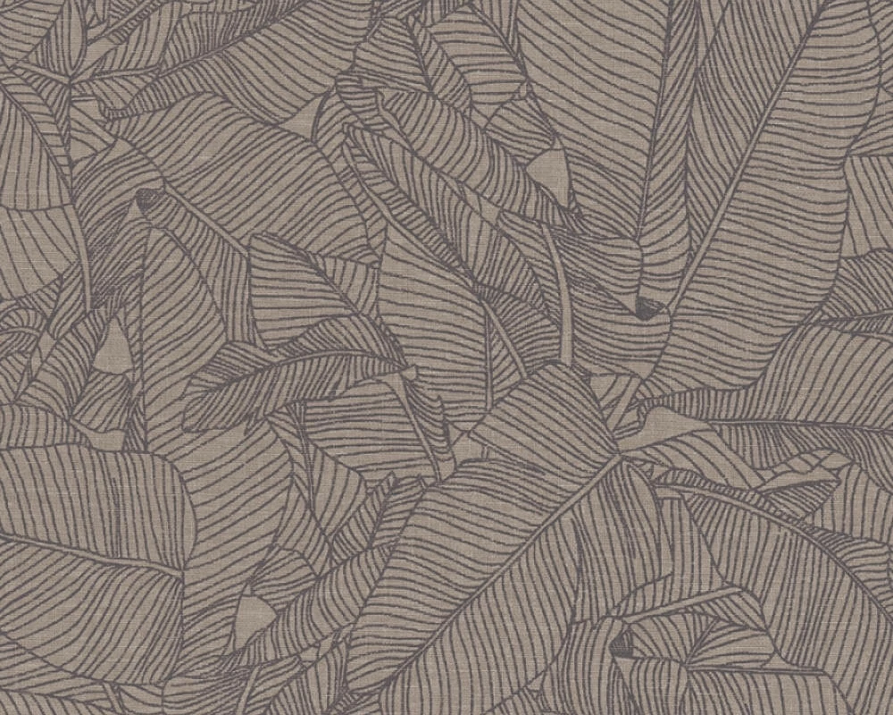 Tapete Vlies Blätter Schwarz Linen Style 36633-4 3 Tapete Vlies Blätter Schwarz Linen Style 36633-4