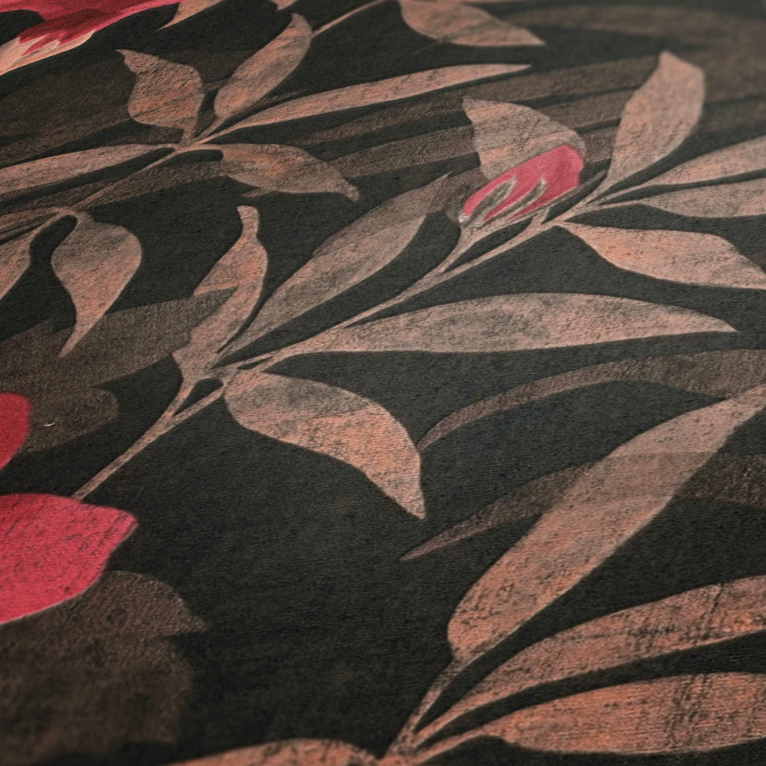 Tapete Vlies Blumen Blätter Floral Braun Rot 38028-3 5 Tapete Vlies Blumen Blätter Floral Braun Rot 38028-3 – Bild 3