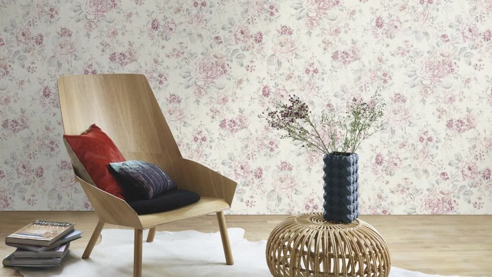 Tapete 516029 Vlies Blumen Used Cremeweiss Rosa Rasch 5 Tapete 516029 Vlies Blumen Used Cremeweiss Rosa Rasch – Bild 3