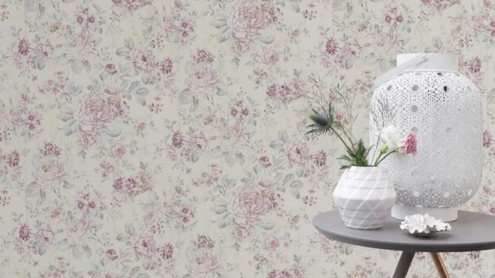 Tapete 516029 Vlies Blumen Used Cremeweiss Rosa Rasch 6 Tapete 516029 Vlies Blumen Used Cremeweiss Rosa Rasch – Bild 4