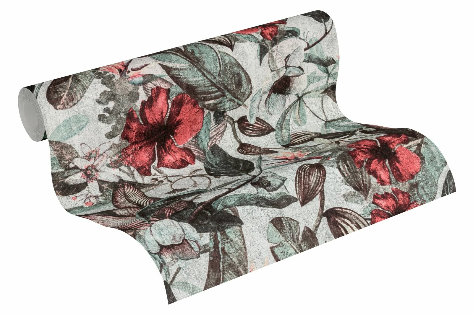 Tapete Vlies Dschungel Blumen Grau Grün 37216-1 3 Tapete Vlies Dschungel Blumen Grau Grün 37216-1