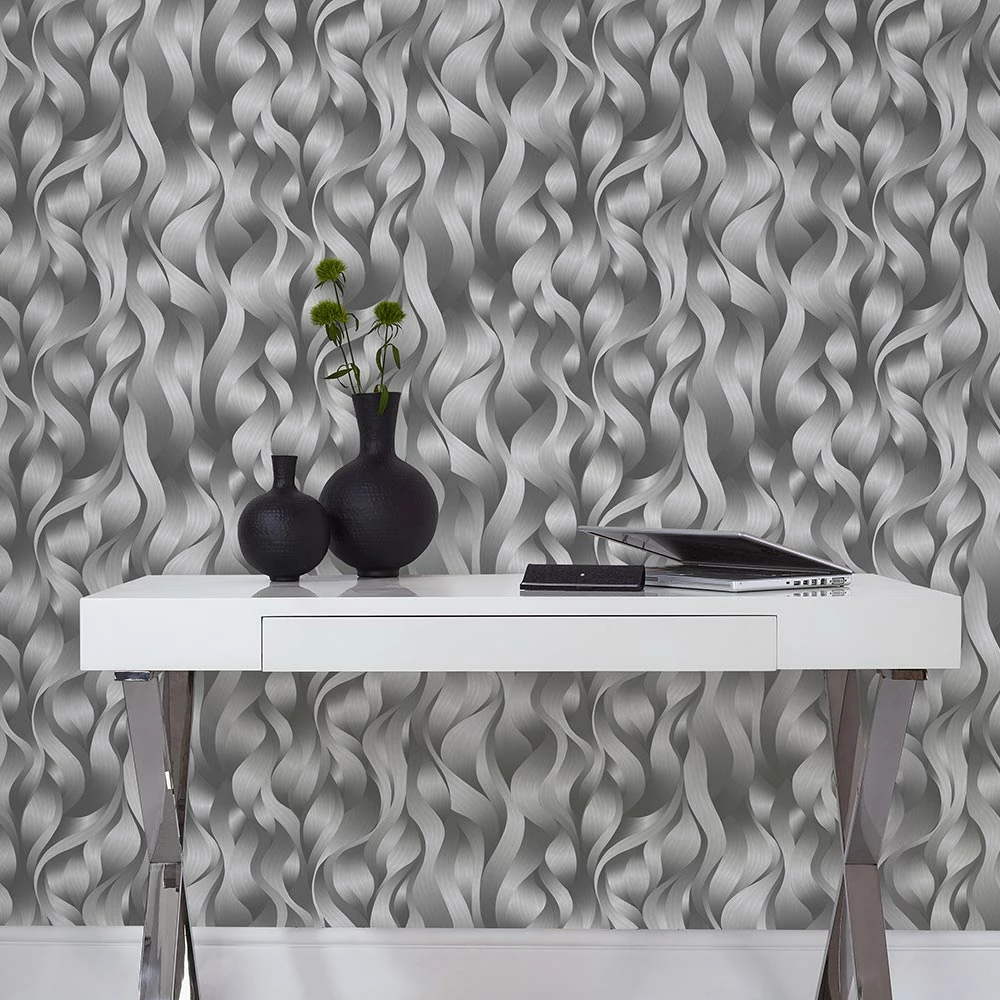 Tapete Vlies ELLE Wellen Grafik Anthrazit 10204-15 4 Tapete Vlies ELLE Wellen Grafik Anthrazit 10204-15 – Bild 2