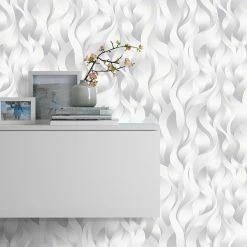 Tapete Vlies ELLE Wellen Grafik Hellgrau 10204-31