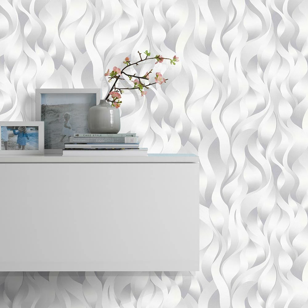 Tapete Vlies ELLE Wellen Grafik Hellgrau 10204-31 3 Tapete Vlies ELLE Wellen Grafik Hellgrau 10204-31
