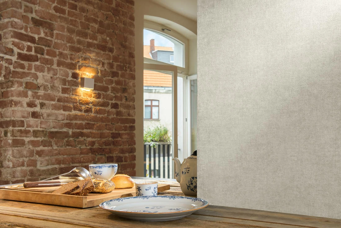 Tapete Vlies Einfarbig Barock Hellgrau Beige 36720-4 4 Tapete Vlies Einfarbig Barock Hellgrau Beige 36720-4 – Bild 2