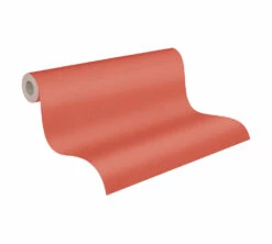 Tapete Vlies Einfarbig Struktur Orange-rot 37748-2
