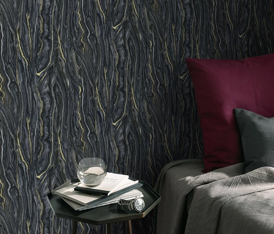 Tapete Vlies Elle Marmor-Design Schwarz Gold 10149-15 3 Tapete Vlies Elle Marmor-Design Schwarz Gold 10149-15