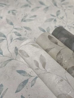 Tapete Vlies Floral Blätter Metallic Weiss Blau 32631 -Orex Verkäufe Tapete Vlies Floral Blaetter Metallic weiss blau 32631 63206227 1