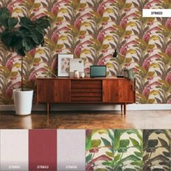 Tapete Vlies Floral Blätter Braun Rot Weiß 37862-2 -Orex Verkäufe Tapete Vlies Floral Blaetter braun rot weiss 37862 2 63206697 1