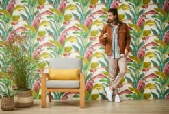 Tapete Vlies Floral Blätter Grün Rot Weiß 37862-1 -Orex Verkäufe Tapete Vlies Floral Blaetter gruen rot weiss 37862 1 63206696 3