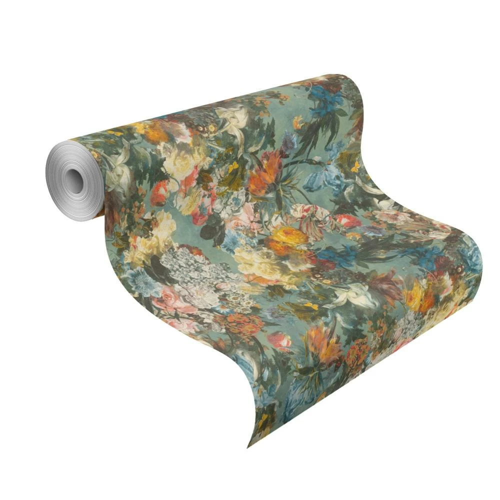 Tapete Vlies Blumen Blau Bunt Rasch Passepartout 605655 4 Tapete Vlies Blumen Blau Bunt Rasch Passepartout 605655 – Bild 2