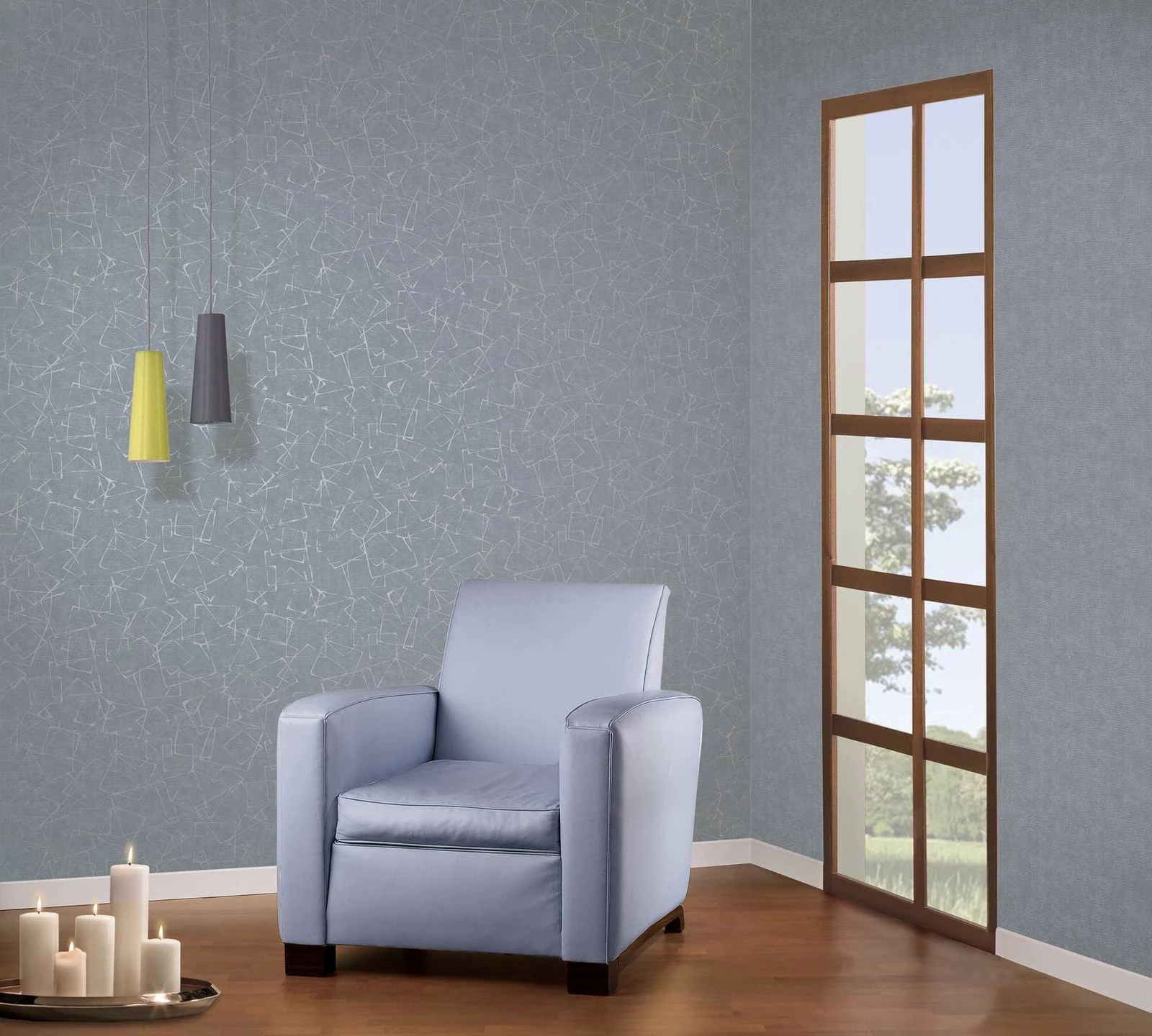 Tapete Vlies Gitterstruktur Blaugrau Glanz 6746-40 4 Tapete Vlies Gitterstruktur Blaugrau Glanz 6746-40 – Bild 2