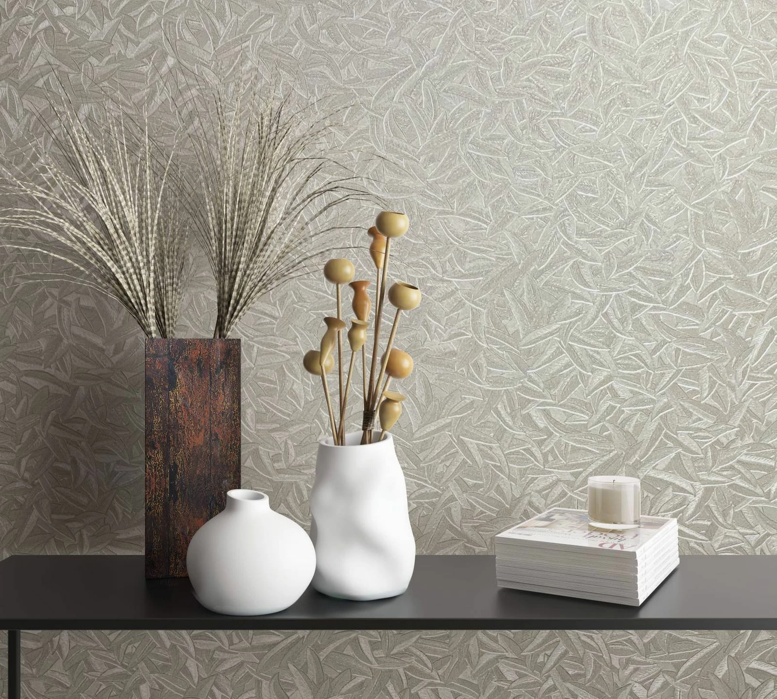 Tapete Vlies Glööckler Blätter Floral Weiss Beige 33412 3 Tapete Vlies Glööckler Blätter Floral Weiss Beige 33412