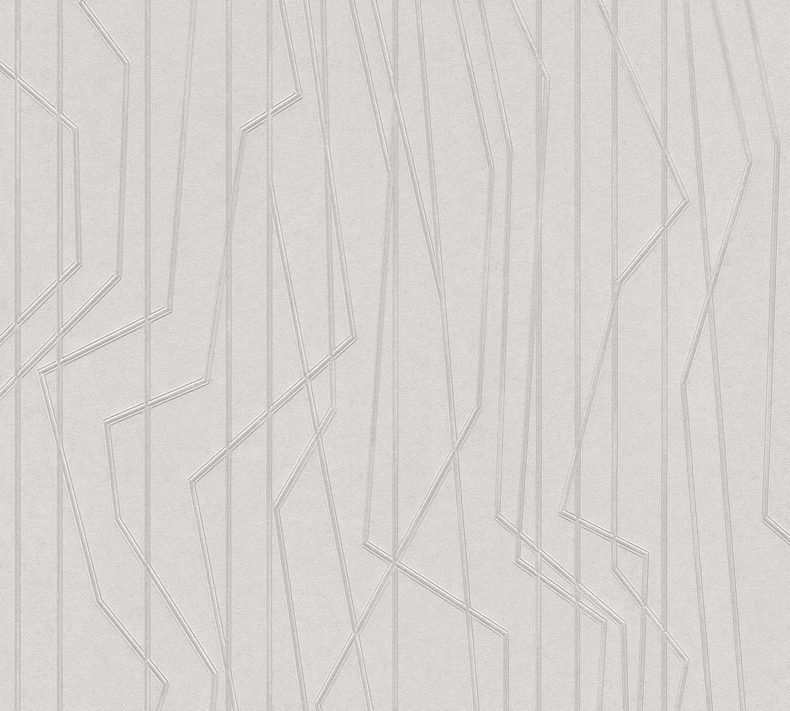 Tapete Vlies Grafik Liniert Hellgrau Glanz 36878-2 3 Tapete Vlies Grafik Liniert Hellgrau Glanz 36878-2