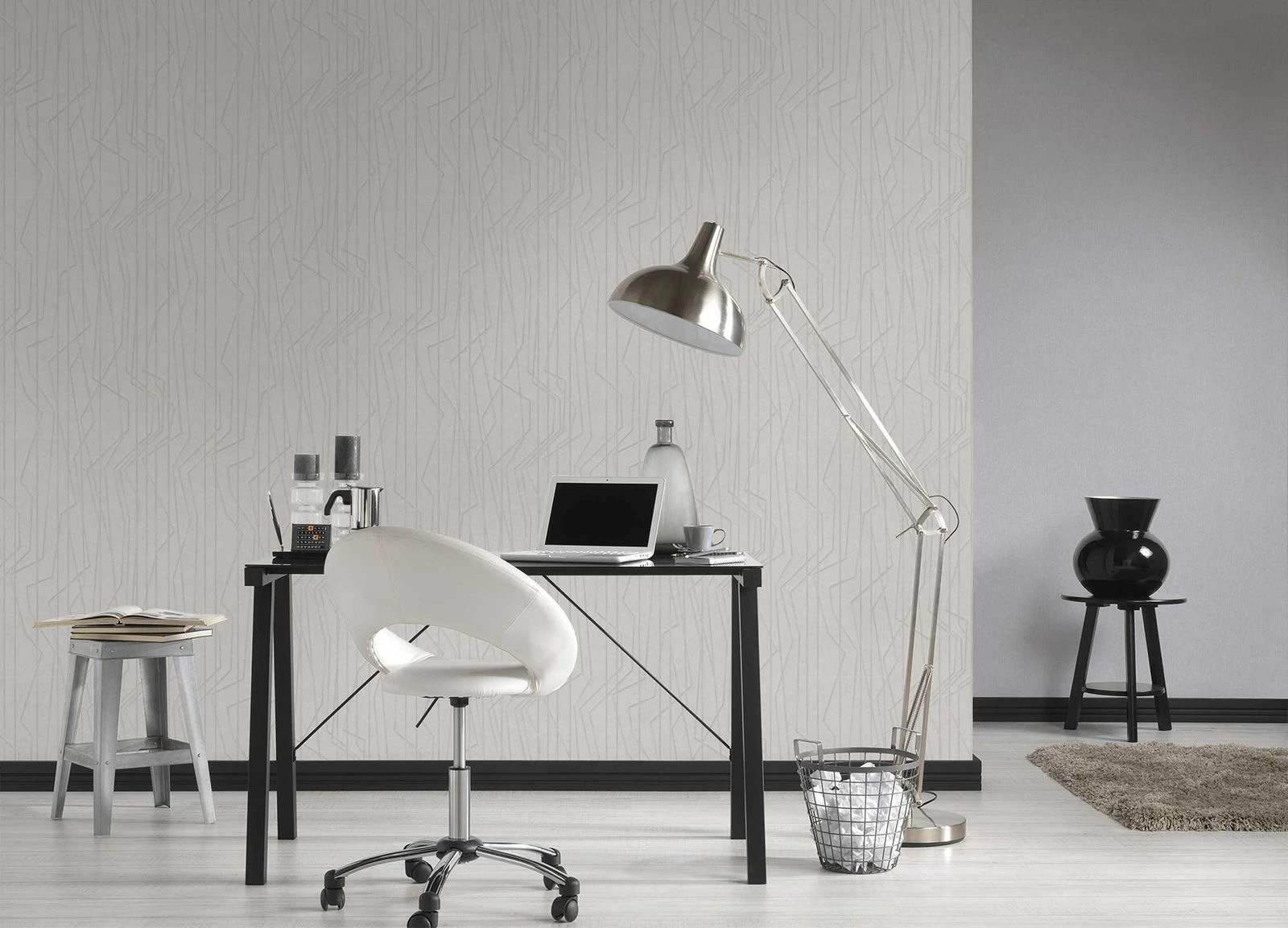 Tapete Vlies Grafik Liniert Hellgrau Glanz 36878-2 5 Tapete Vlies Grafik Liniert Hellgrau Glanz 36878-2 – Bild 3