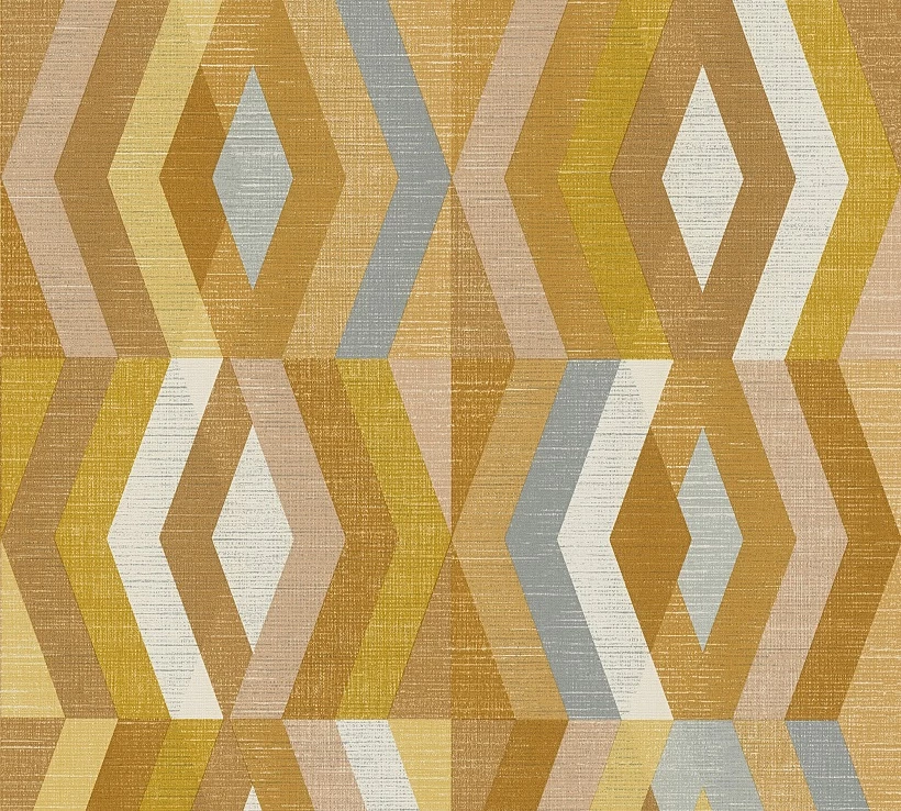 Tapete Vlies Grafisch Rauten Gelb Braun Beige 37533-3 4 Tapete Vlies Grafisch Rauten Gelb Braun Beige 37533-3 – Bild 2