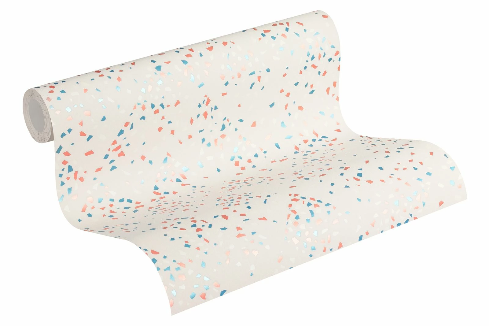 Tapete Vlies Grafisch Grauweiß Kupfer Blau Glanz 37394-3 3 Tapete Vlies Grafisch Grauweiß Kupfer Blau Glanz 37394-3