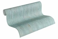 Tapete Vlies Holzbalken Textur Türkis Braun 36487-1 -Orex Verkäufe Tapete Vlies Holzbalken Textur tuerkis braun 364 1
