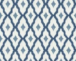 Tapete Vlies Kariert Weiß Blau Tessuto 96197-4