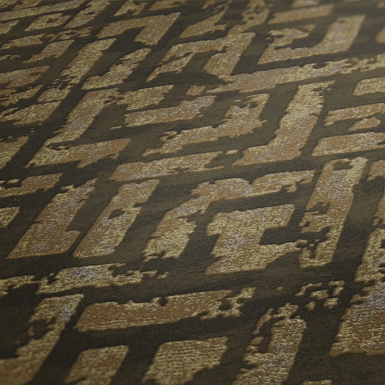 Tapete Vlies Labyrinth Geometrie Braun Gold 38695-5 5 Tapete Vlies Labyrinth Geometrie Braun Gold 38695-5 – Bild 3