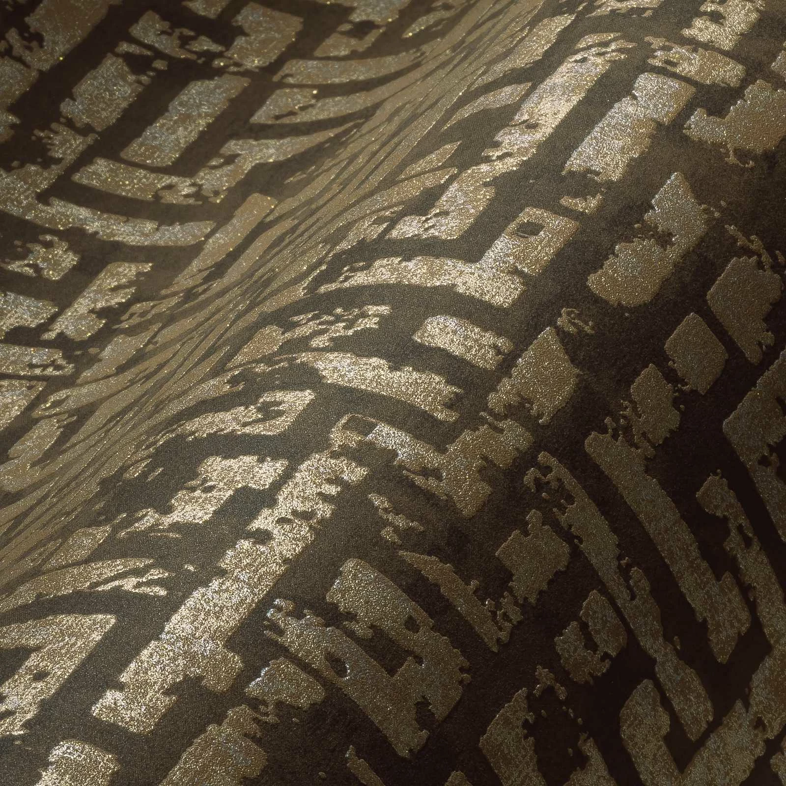 Tapete Vlies Labyrinth Geometrie Braun Gold 38695-5 8 Tapete Vlies Labyrinth Geometrie Braun Gold 38695-5 – Bild 6