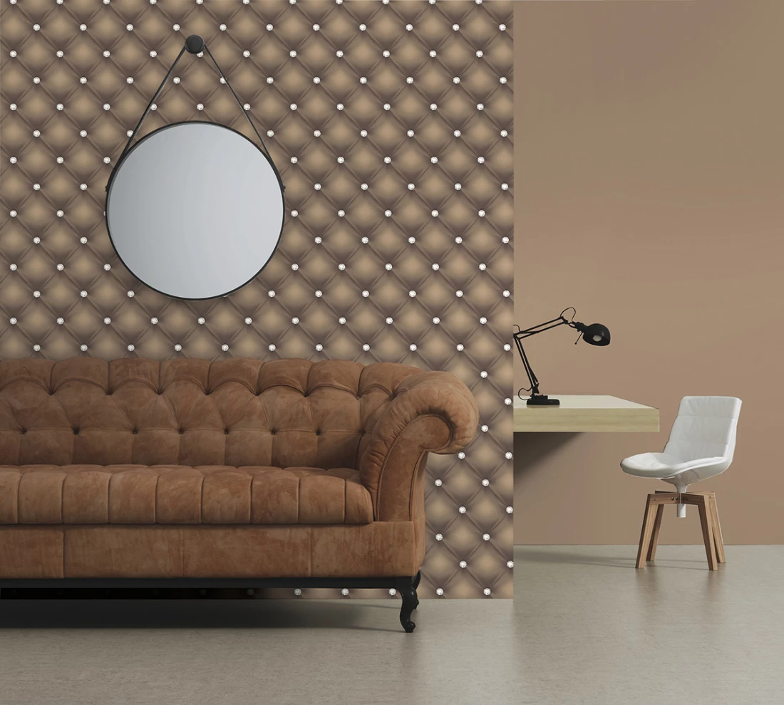 Tapete Vlies Leder Optik 3D Dunkelbraun Glanz 34144-2 5 Tapete Vlies Leder Optik 3D Dunkelbraun Glanz 34144-2 – Bild 3