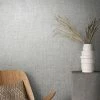 Tapete Vlies Meliert Textil Silber-grün Metallic 85740