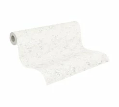 Tapete Vlies Metallic Meliert Weiß Metallic 3777-15