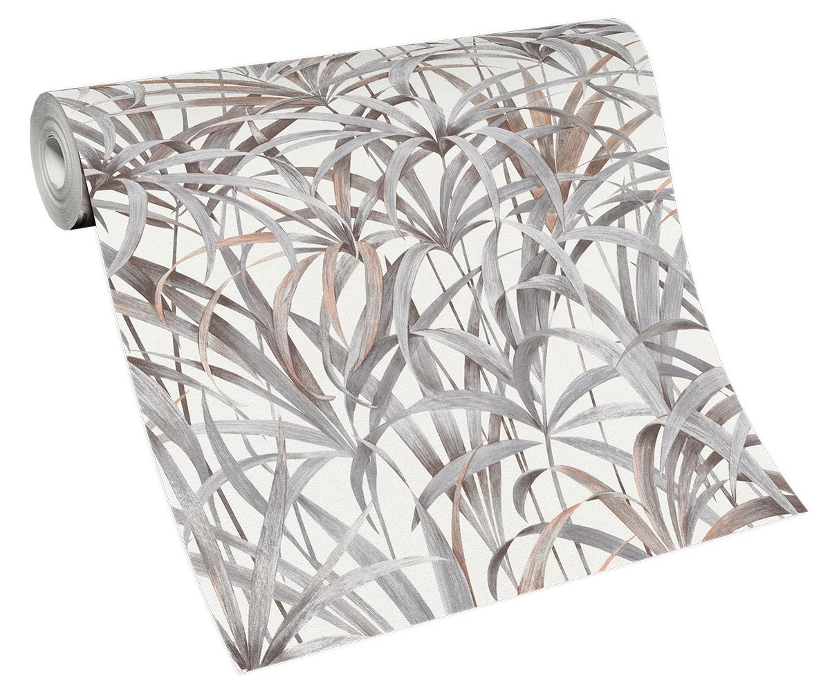 Tapete Vlies Pflanzen Dschungel Weiß Grau Braun 10213-10 5 Tapete Vlies Pflanzen Dschungel Weiß Grau Braun 10213-10 – Bild 3