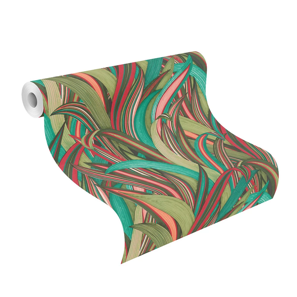 Tapete Vlies Rasch Blätter Gräser Grün Rot 541267 3 Tapete Vlies Rasch Blätter Gräser Grün Rot 541267