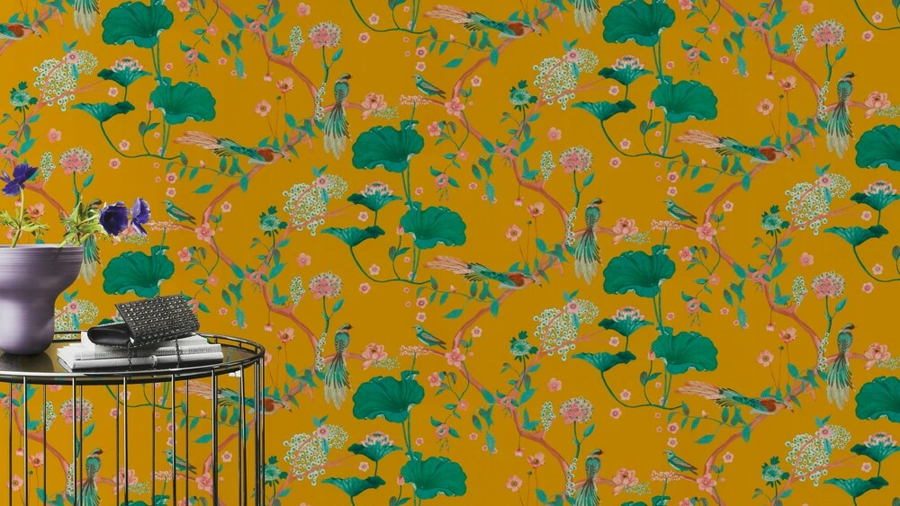 Tapete Vlies Rasch Blätter Vögel Gelb Grün 539448 5 Tapete Vlies Rasch Blätter Vögel Gelb Grün 539448 – Bild 3