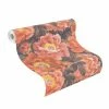 Tapete Vlies Rasch Blumen Floral Orange-rot Braun 408348 -Orex Verkäufe Tapete Vlies Rasch Blumen Floral orange rot braun 408348 63206445