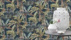 Tapete Vlies Rasch Dschungel Blätter Grün Blau 485288 -Orex Verkäufe Tapete Vlies Rasch Dschungel Blaetter gruen blau 485288 63211669 1