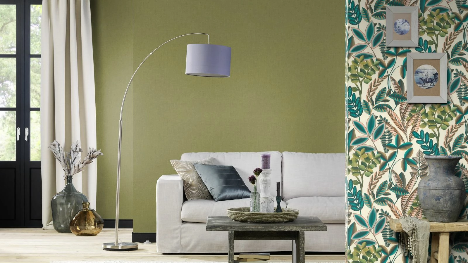 Tapete Vlies Rasch Uni Textil Kaki-grün 484755 4 Tapete Vlies Rasch Uni Textil Kaki-grün 484755 – Bild 2