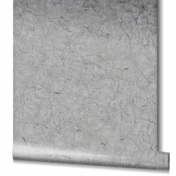 Tapete Vlies Risse Putz-Optik Grau Schwarz 32805