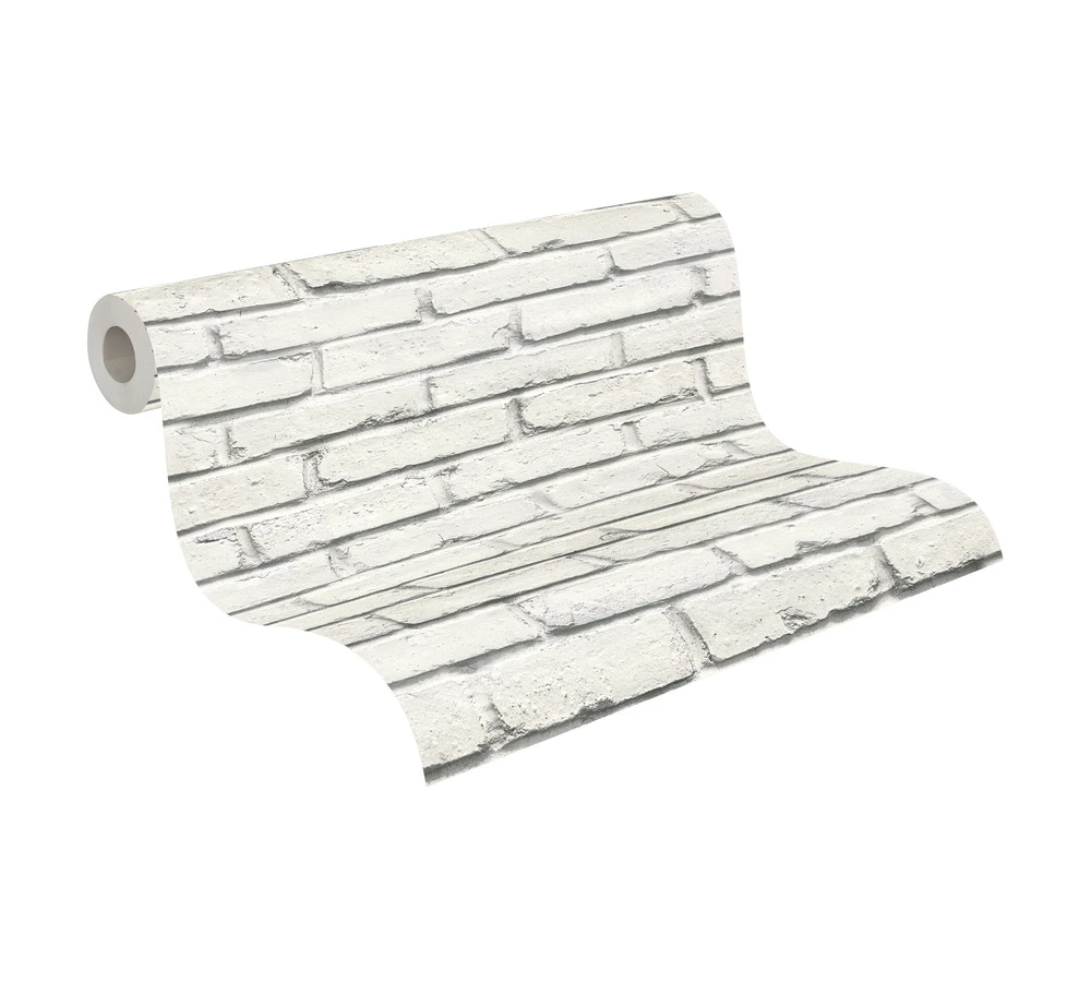 Tapete Vlies Stein-Wand Weiß Grau Attractive 35856-2 3 Tapete Vlies Stein-Wand Weiß Grau Attractive 35856-2