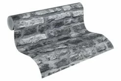 Vliestapete Mauer Backstein Grau Schwarz Weiß 36281-2 -Orex Verkäufe Tapete Vlies Steine Mauer grau schwarz 36281 2 1 2