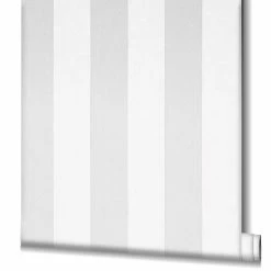 Tapete Vlies Streifen Hellgrau Weiss Novamur 82258