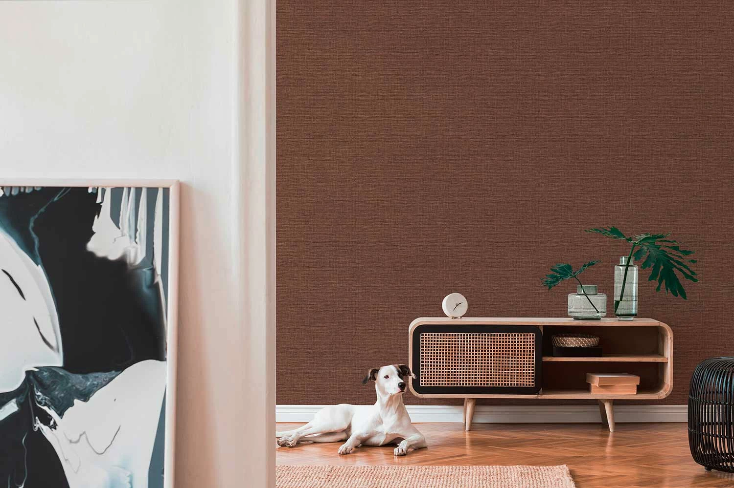 Tapete Vlies Struktur Bast Rot-braun 38527-1 3 Tapete Vlies Struktur Bast Rot-braun 38527-1