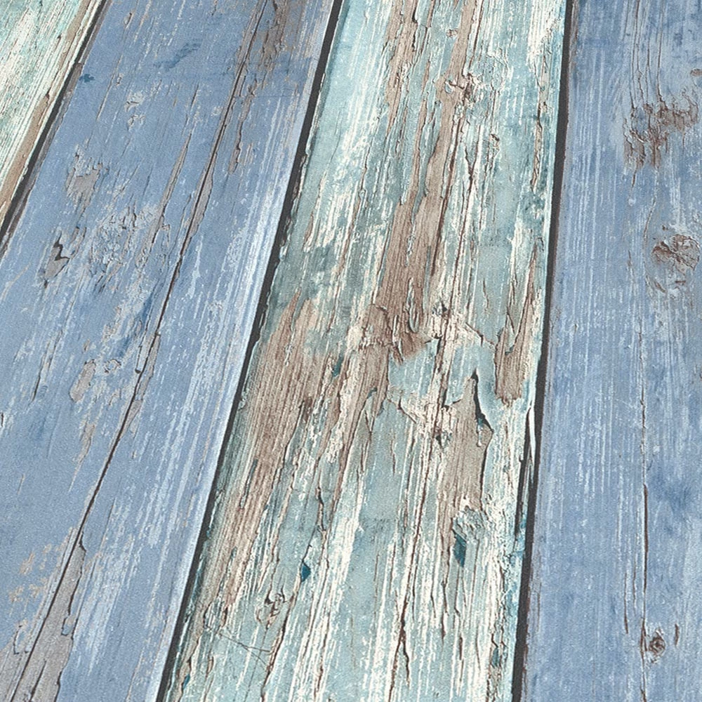 Tapete Vlies Vintage Holz-Optik Blau Braun 10200-08 6 Tapete Vlies Vintage Holz-Optik Blau Braun 10200-08 – Bild 4