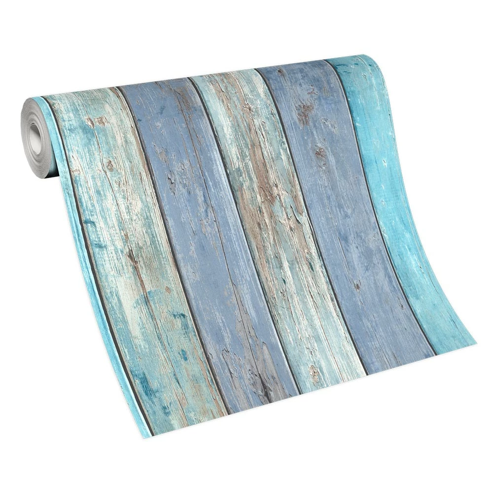 Tapete Vlies Vintage Holz-Optik Blau Braun 10200-08 4 Tapete Vlies Vintage Holz-Optik Blau Braun 10200-08 – Bild 2