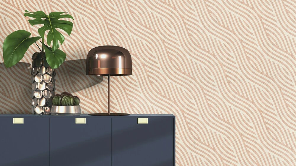 Tapete Vlies Wellen-Design Rot-orange Beige Rasch 704549 6 Tapete Vlies Wellen-Design Rot-orange Beige Rasch 704549 – Bild 4