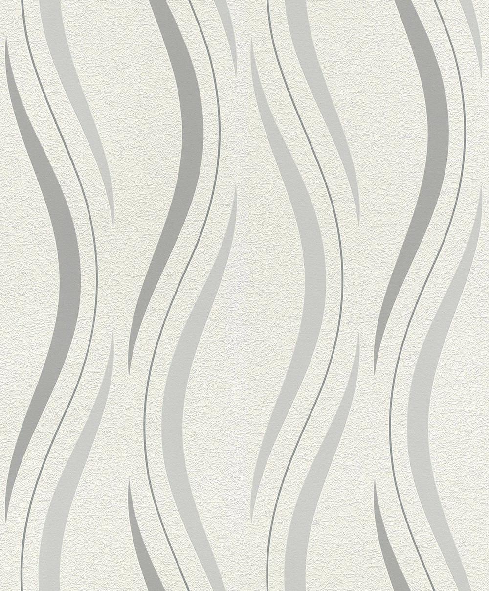 Tapete Vlies Wellen Grafik Weiß Glanz Rasch 476514 3 Tapete Vlies Wellen Grafik Weiß Glanz Rasch 476514