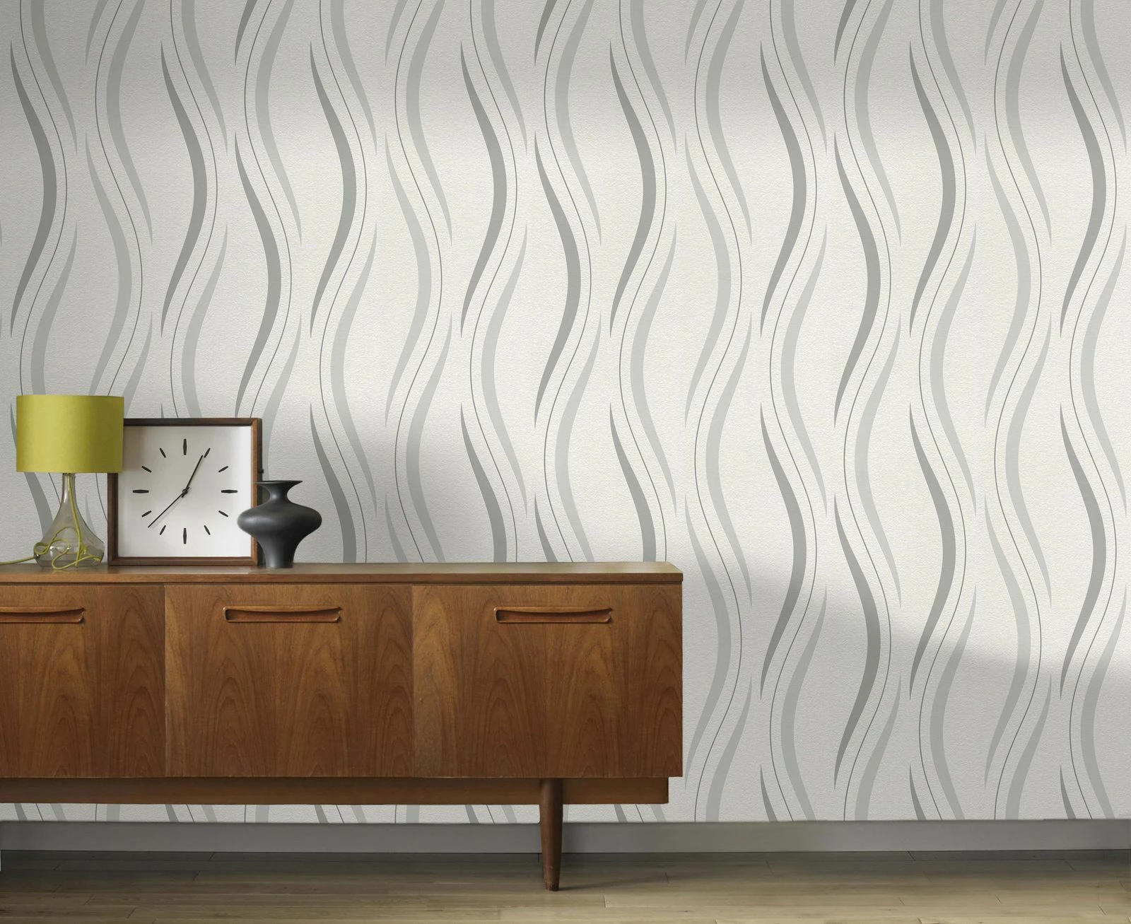 Tapete Vlies Wellen Grafik Weiß Glanz Rasch 476514 5 Tapete Vlies Wellen Grafik Weiß Glanz Rasch 476514 – Bild 3