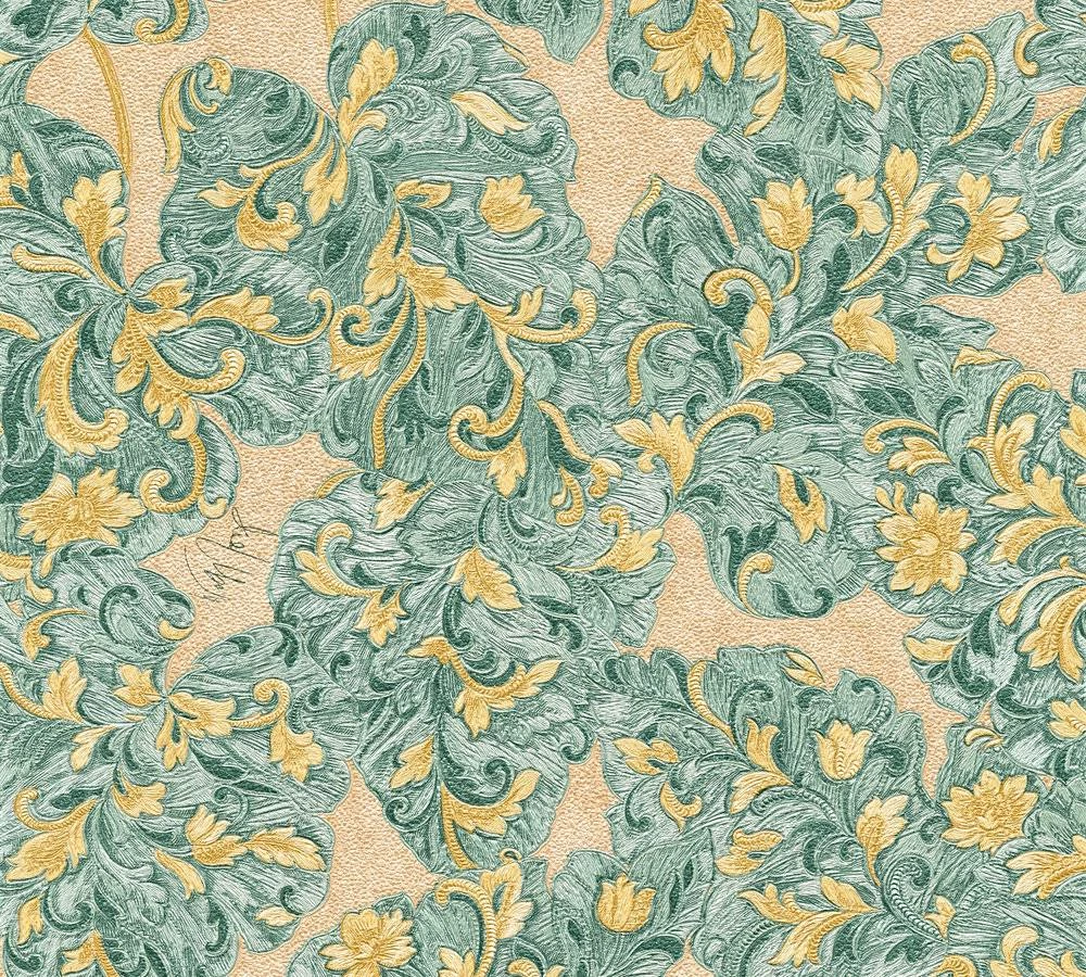 Wolfgang Joop Tapete Ornament Ranken Türkis Glanz 33869-1 3 Wolfgang Joop Tapete Ornament Ranken Türkis Glanz 33869-1