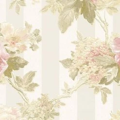 Tapete Vlies Streifen Mit Blumen Creme-beige 30446-1 -Orex Verkäufe Tapete aus Vlies 30446 1 Streifen mit Blumen creme beige 152931 1