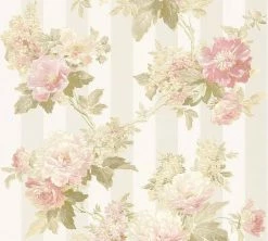Tapete Vlies Streifen Mit Blumen Creme-beige 30446-1 -Orex Verkäufe Tapete aus Vlies 30446 1 Streifen mit Blumen creme beige 152931 4