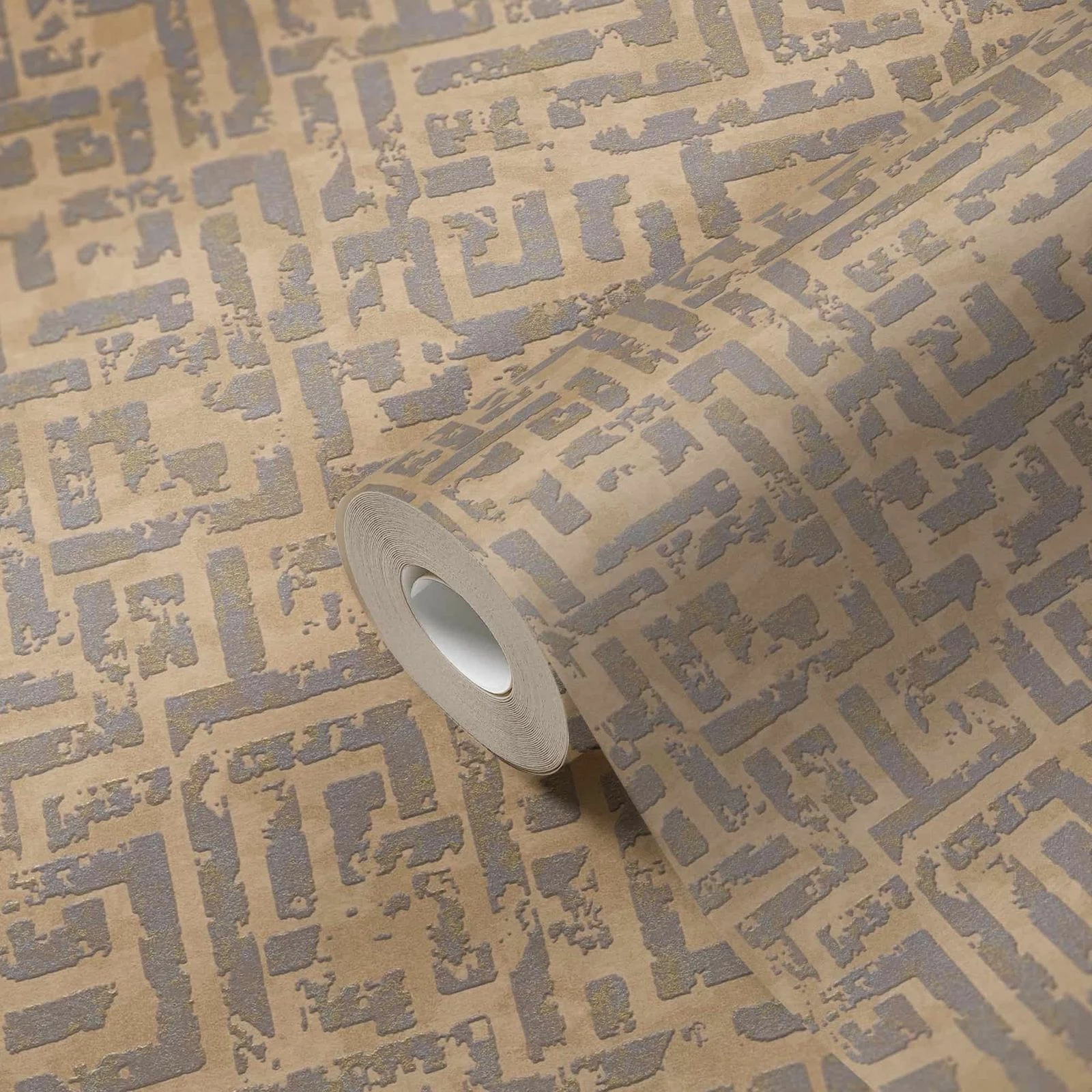 Tapete Vlies Labyrinth Geometrie Hellbraun 38695-2 6 Tapete Vlies Labyrinth Geometrie Hellbraun 38695-2 – Bild 4